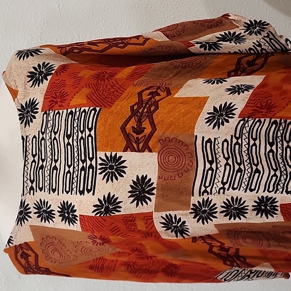 Chandni Bohemian Orange and Brown Maxi Dress - Picture 2 of 9